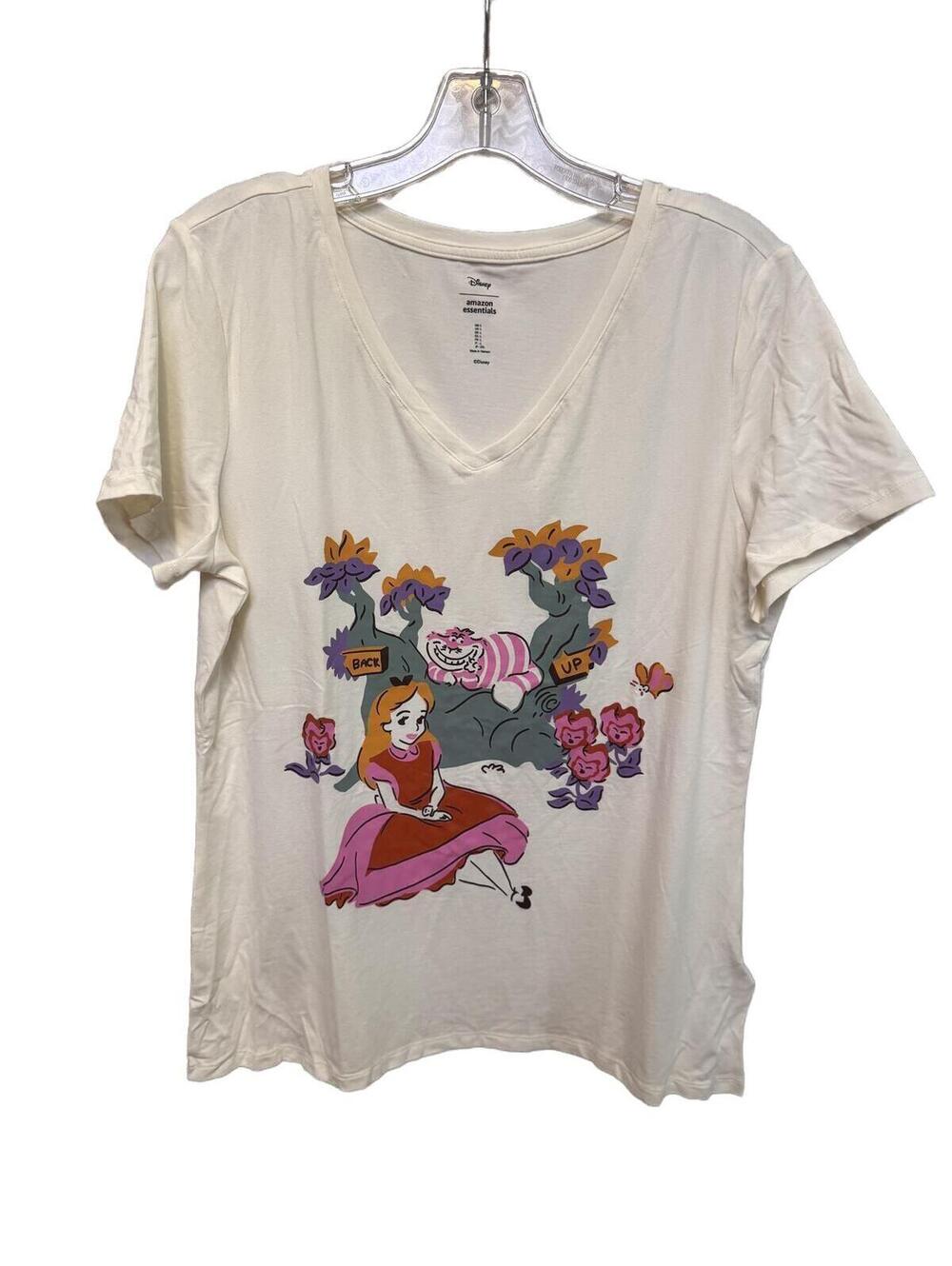 379 NWOT Disney Amazon Essentials Large Alice in Wonderland T-Shirt R0000379